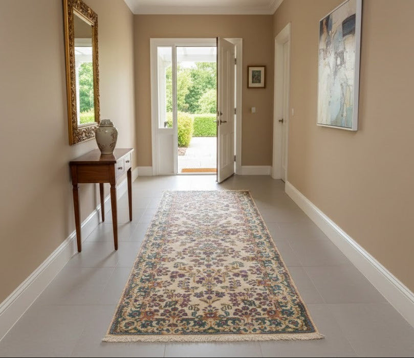 Timeless Beauty, Woven by Hand. Antique Persian Kirman Rug, size 2' 5" x 7' 11"