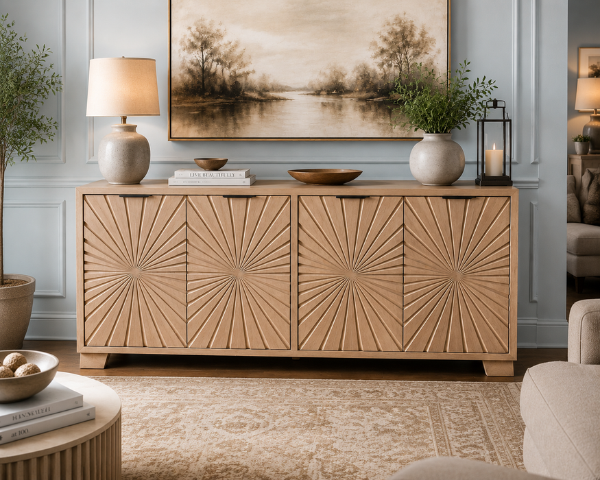 Halley Pine wood Console / TV Stand / Sideboard