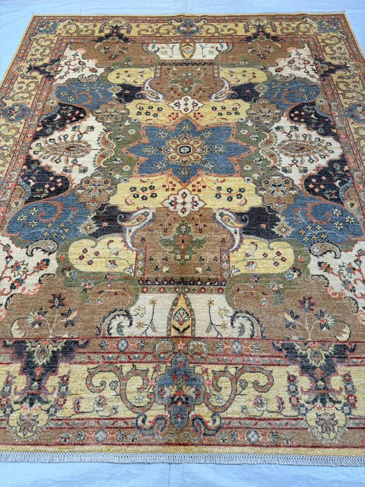 Hand-Knotted Vegetable Dye Bakhtiar Rug from Pakistan,  8' 3" x 9' 10"