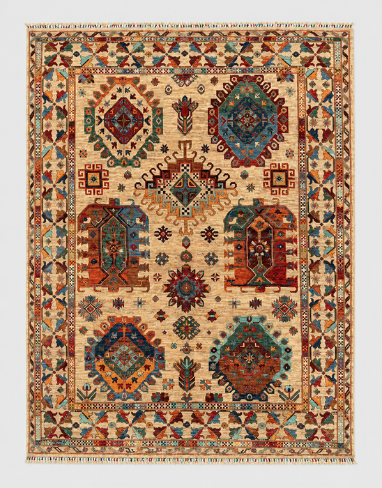 Hand-Knotted Vegetable Dye Heriz Rug from Pakistan, 8' 3" x 10'