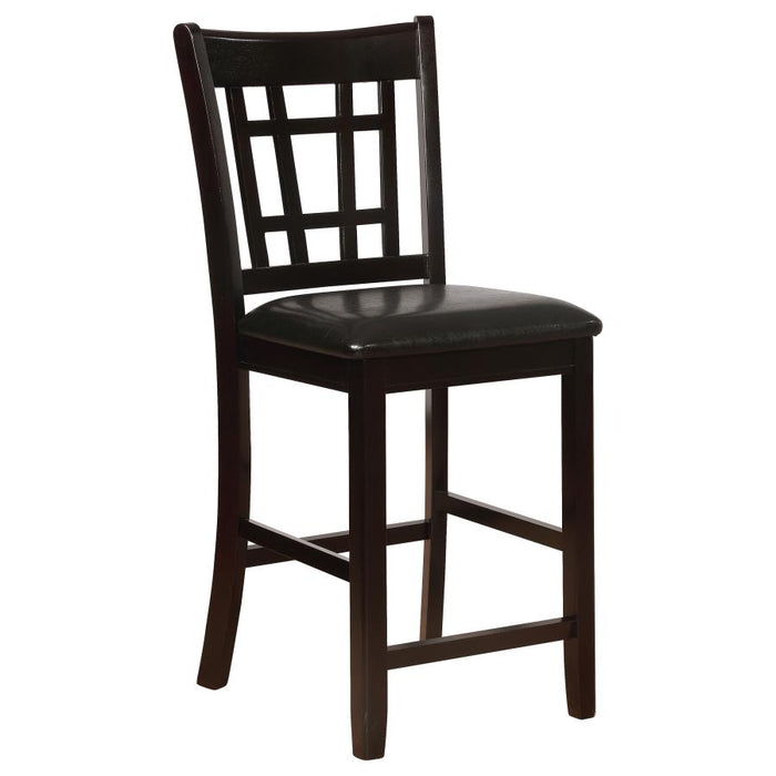 Wexford Modern Lavon Wood Counter Chair – Black Seat, Espresso Finish