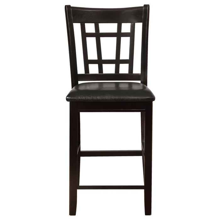 Wexford Modern Lavon Wood Counter Chair – Black Seat, Espresso Finish