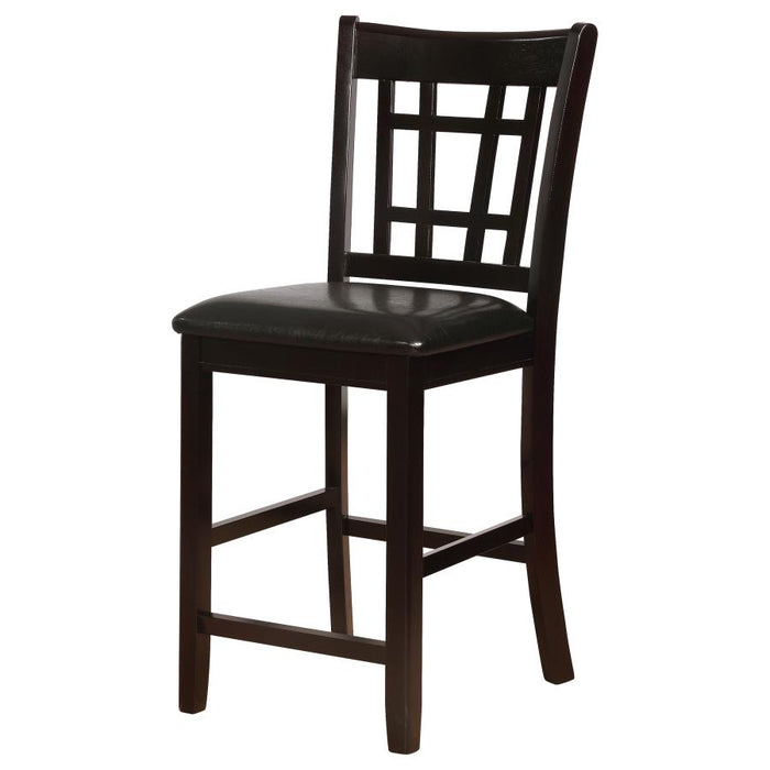 Wexford Modern Lavon Wood Counter Chair – Black Seat, Espresso Finish