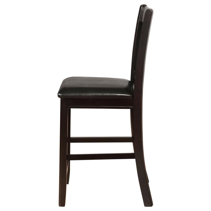 Wexford Modern Lavon Wood Counter Chair – Black Seat, Espresso Finish