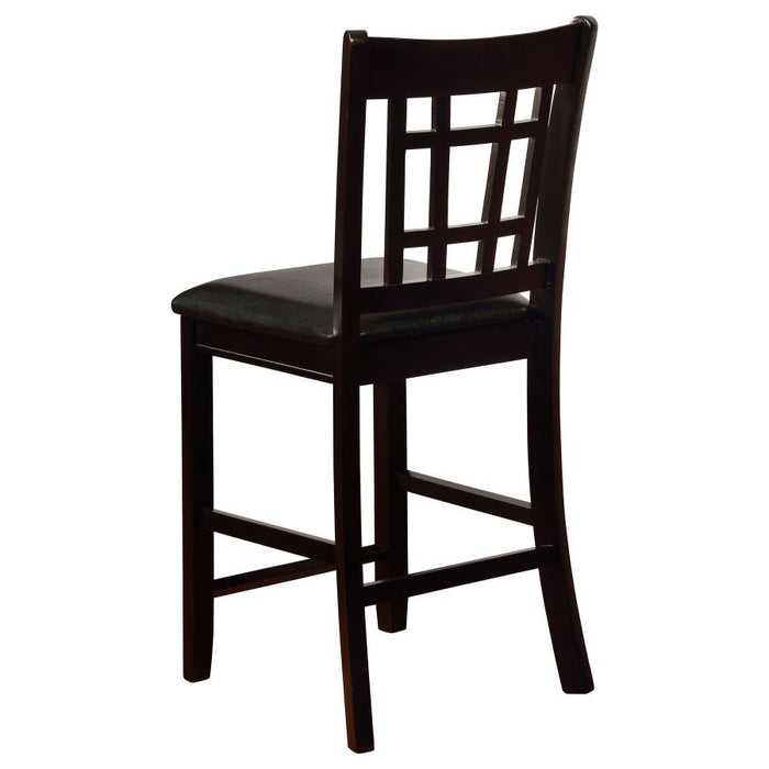 Wexford Modern Lavon Wood Counter Chair – Black Seat, Espresso Finish