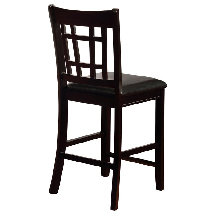 Wexford Modern Lavon Wood Counter Chair – Black Seat, Espresso Finish
