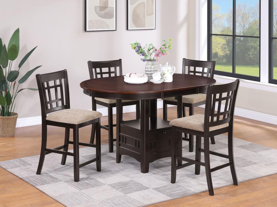Wexford Modern Light Chestnut Two-Tone 5-Piece Counter Height Table & Chair Set