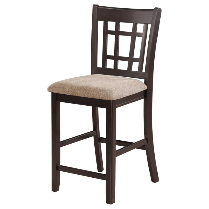 Wexford Modern Lavon Wood Counter Chair – Black Seat, Espresso Finish