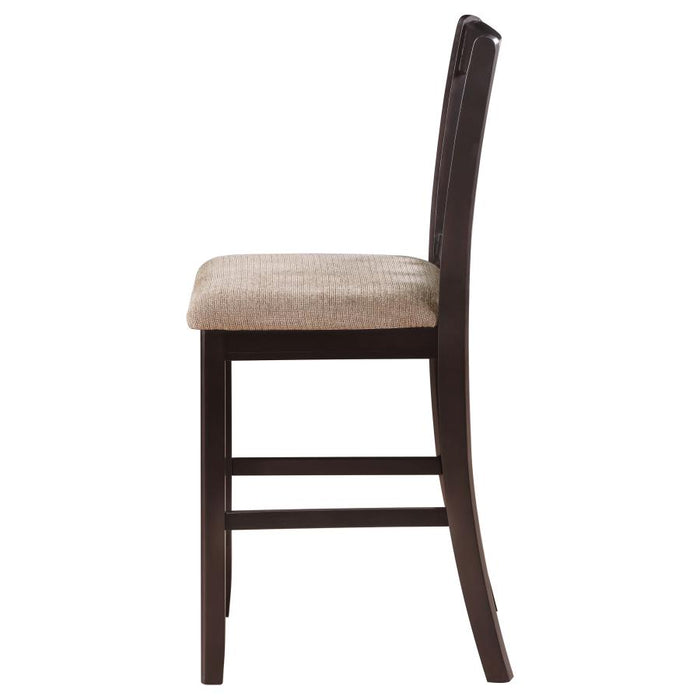 Wexford Modern Lavon Wood Counter Chair – Black Seat, Espresso Finish