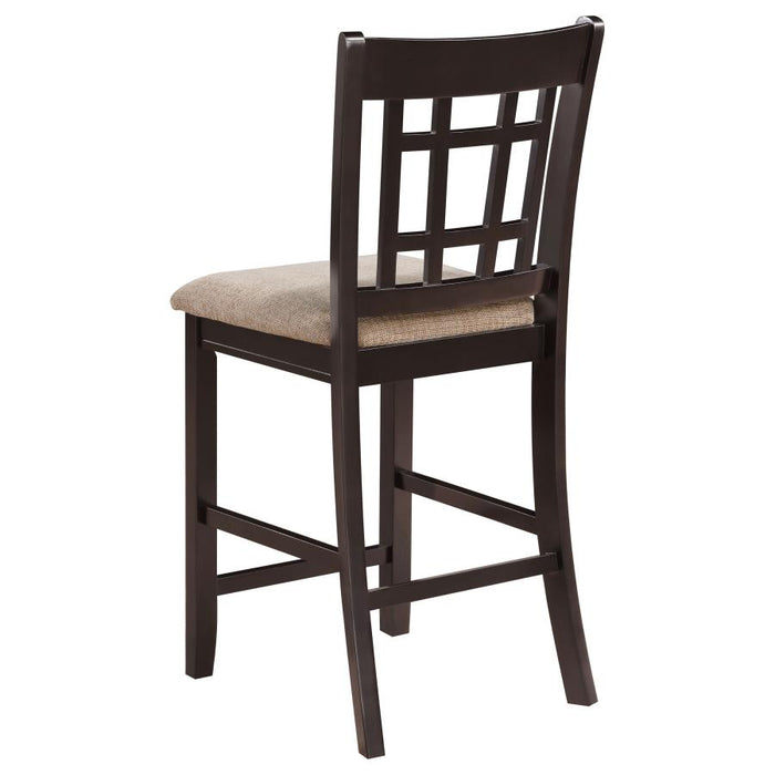 Wexford Modern Lavon Wood Counter Chair – Black Seat, Espresso Finish