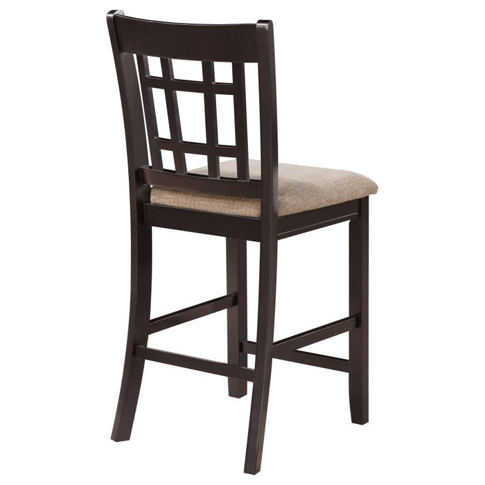 Wexford Modern Lavon Wood Counter Chair – Black Seat, Espresso Finish
