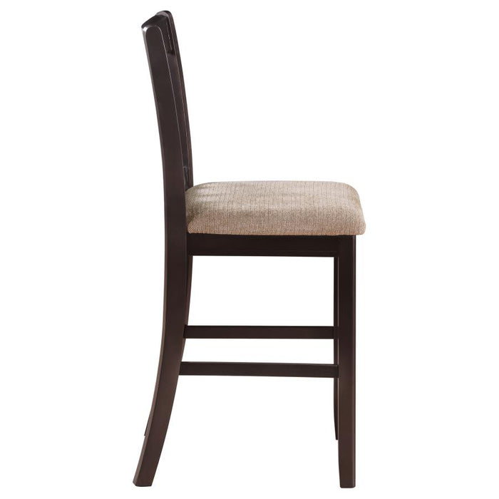 Wexford Modern Lavon Wood Counter Chair – Black Seat, Espresso Finish