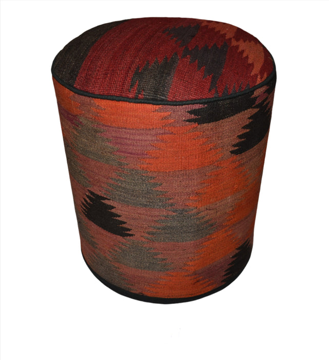 One of a Kind Kilim Rug Pouf Ottoman foot stool - #114
