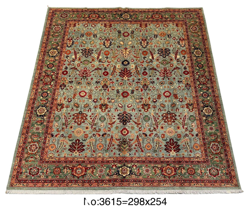 Hand-Knotted Vegetable Dye Sultanabad Rug from Pakistan,  8' 5" x 10'