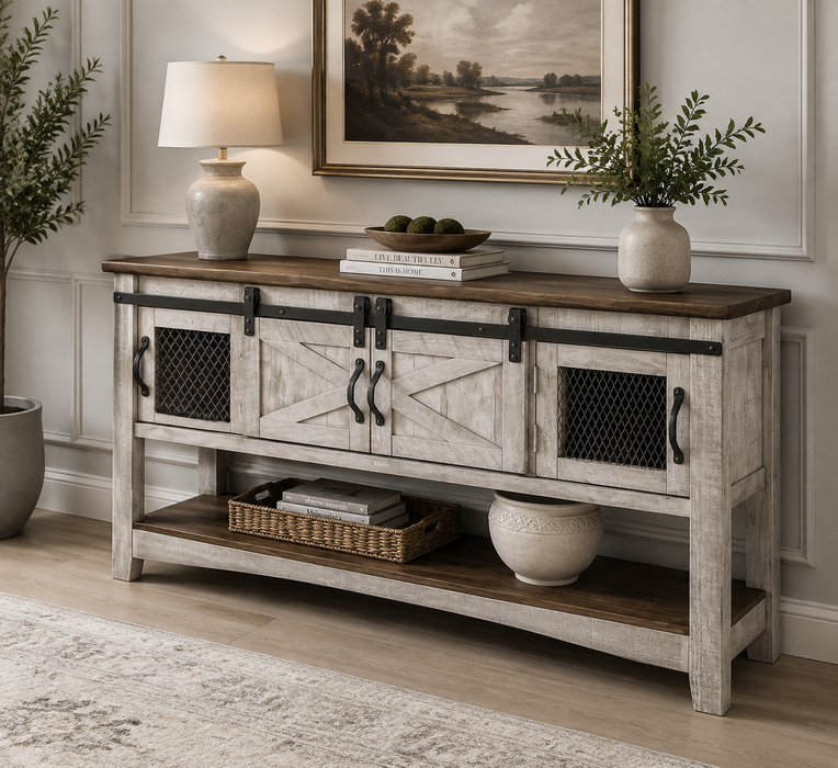 Greenview Sliding Door Console Table - Gray