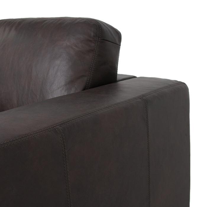 Argento Leather Love Seat - Dark Brown