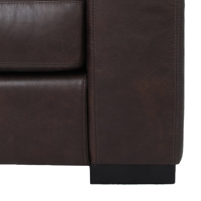 Argento Leather Love Seat - Dark Brown