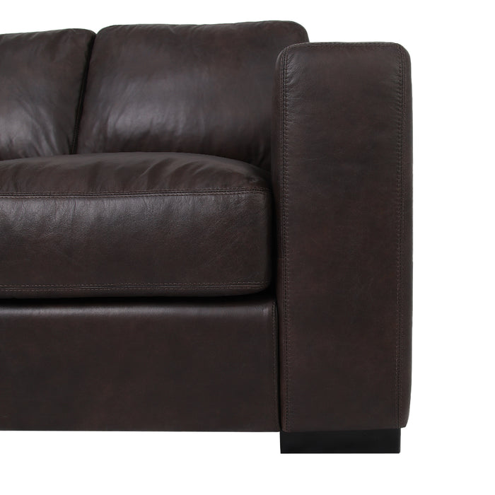 Argento Top Grain Leather Sofa - Brown