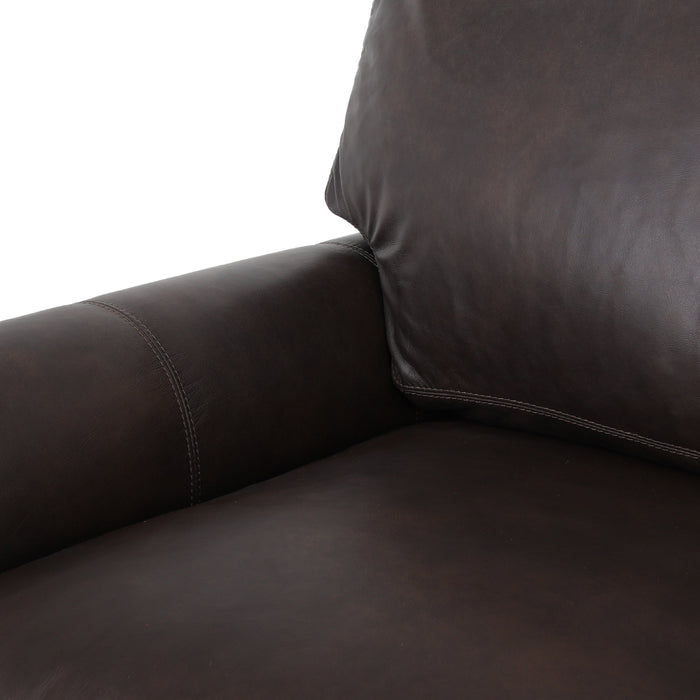 Florentine Top Grain Leather Love Seat - Dark Brown