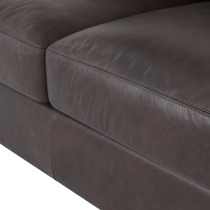 Florentine Top Grain Leather Love Seat - Dark Brown