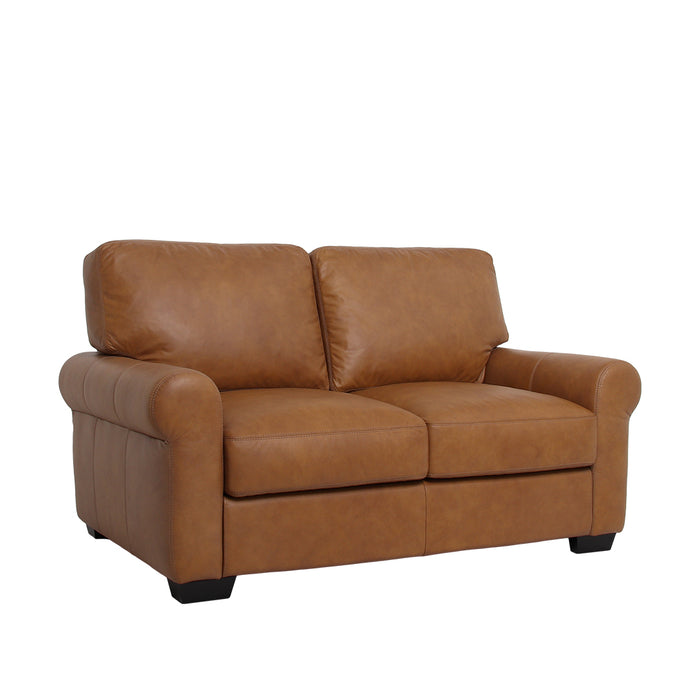 Florentine Top Grain Leather Love Seat - Tan