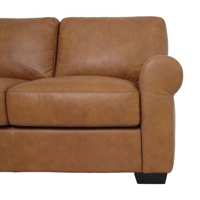 Florentine Top Grain Leather Love Seat - Tan