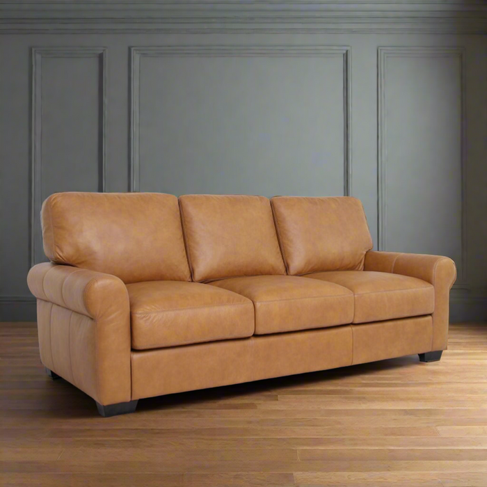 Florentine Top Grain Leather Sofa - Tan