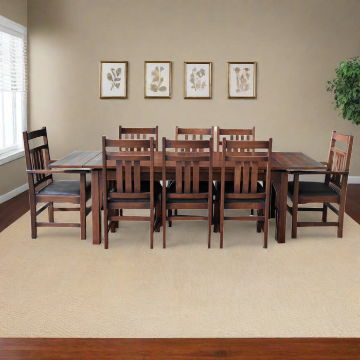 Mission Stow Leaf Table with #240 Chair Dining Set - Dark Oak