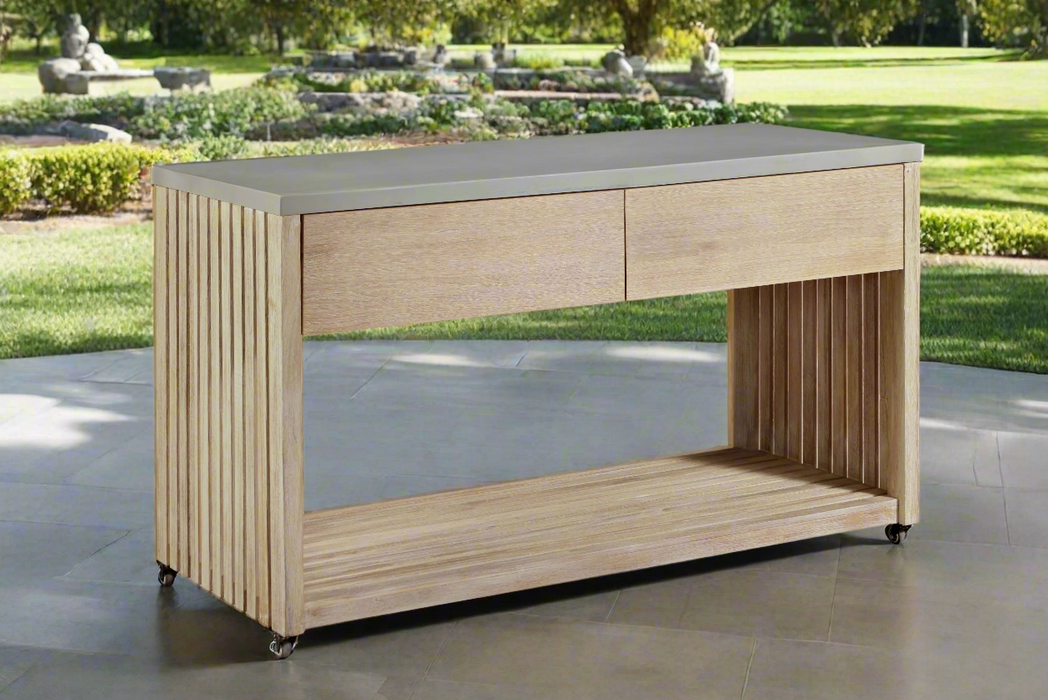 Eclipse Outdoor Solid Teak Wood Natural Look Kitchen Island