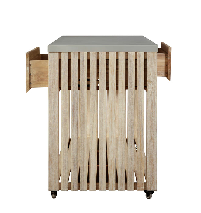 Eclipse Outdoor Solid Teak Wood Natural Look Kitchen Island