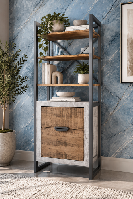 Amelia Solid Wood 2 drawer 3 shelves Bookcase