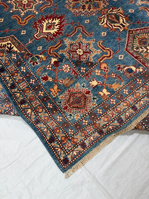 Hand-Knotted Vegetable Dye Kazak Rug from Pakistan, 10' 4" x 13' 6"