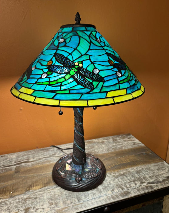 Tiffany Mission Style Stained Glass Table Lamp