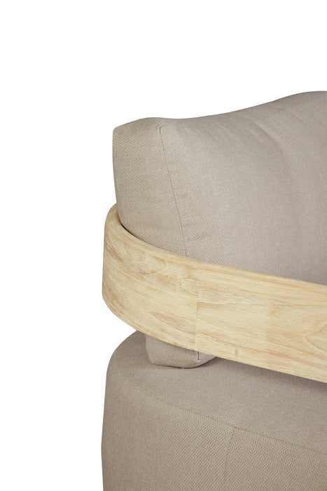 Eclipse Outdoor solid Teak Wood Sofa Set - Gray fabric