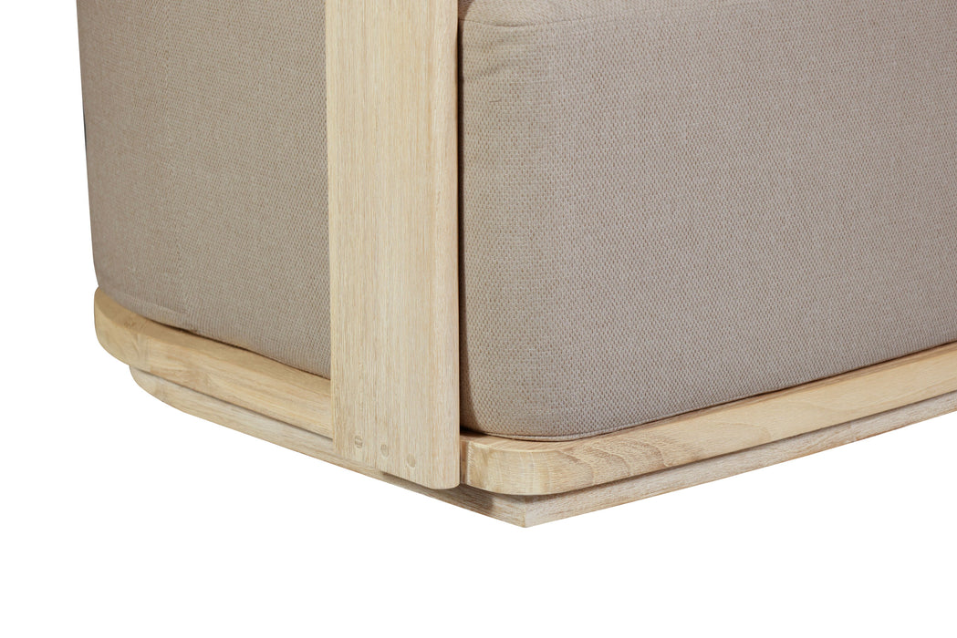 Eclipse Outdoor solid Teak Wood Sofa Set - Gray fabric