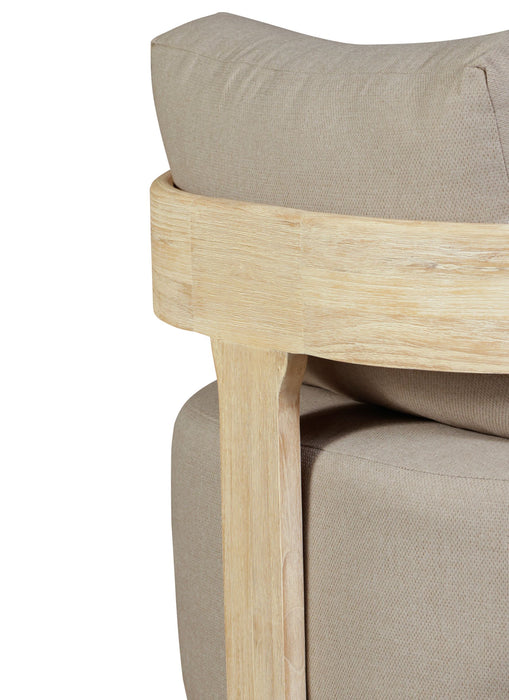 Eclipse Outdoor solid Teak Wood Sofa Set - Gray fabric