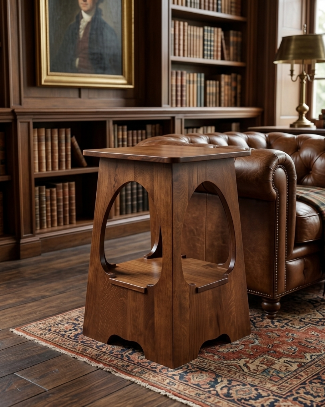 Arts and Crafts / Mission Style Solid Oak Taboret Square End Table