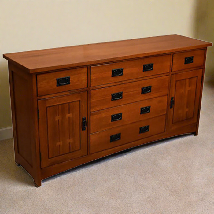 Buy Mission Quarter Sawn Oak 6 Drawer Sideboard - 62" in USA Crafters and Weavers Buy Mission Quarter Sawn Oak 6 Drawer Sideboard - 62" in USA Crafters and Weavers