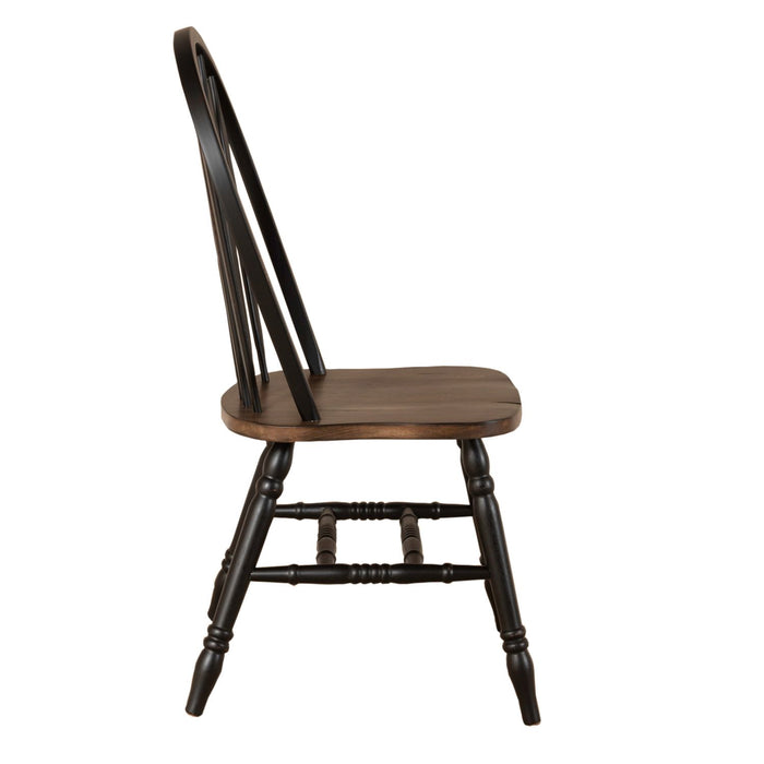 Marenza Farmhouse Solid Wood Dining Side Chair – Black