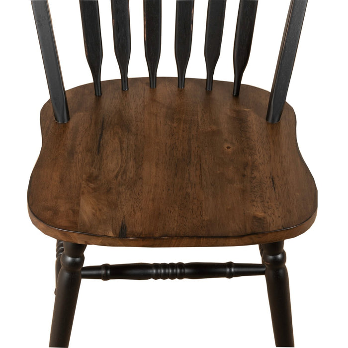Marenza Farmhouse Solid Wood Dining Side Chair – Black