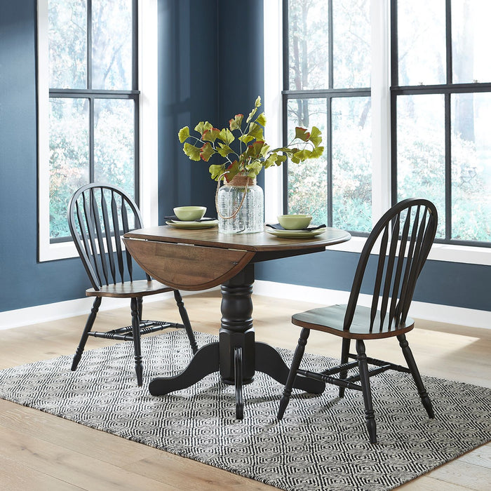 Marenza Drop Leaf Dining Table and Chairs set - Black