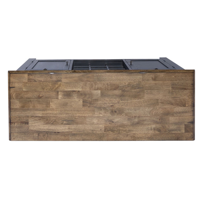 Marenza Farmhouse Server with removable 9-bottle Wine Rack - Black