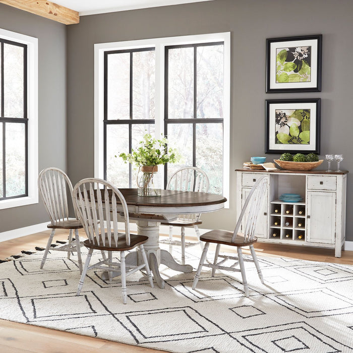 Marenza Rustic Modern Farmhouse Solid Wood Dining Set