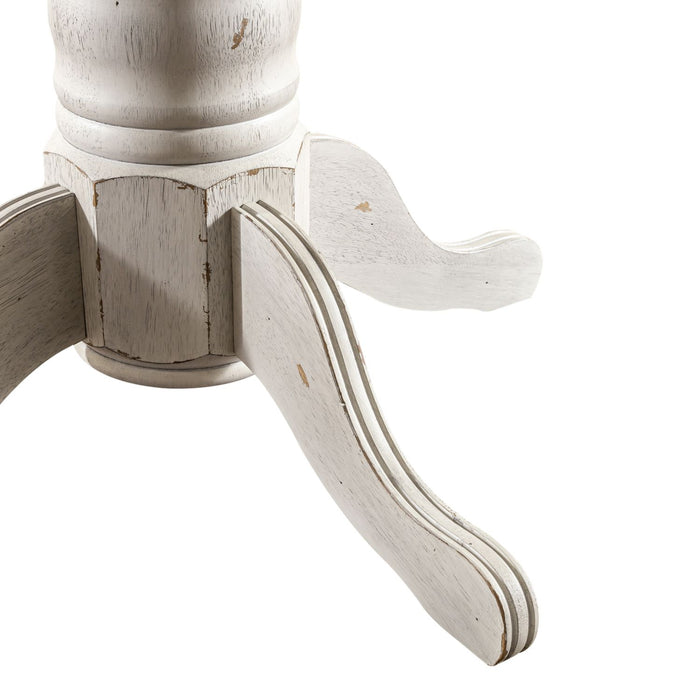 Marenza Farmhouse Dining Table  White Finish with 1 Extension Leaf