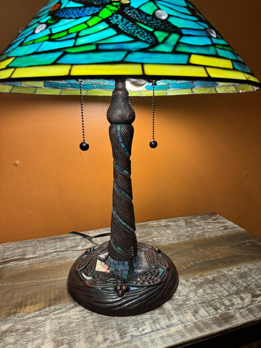 Tiffany Mission Style Stained Glass Table Lamp