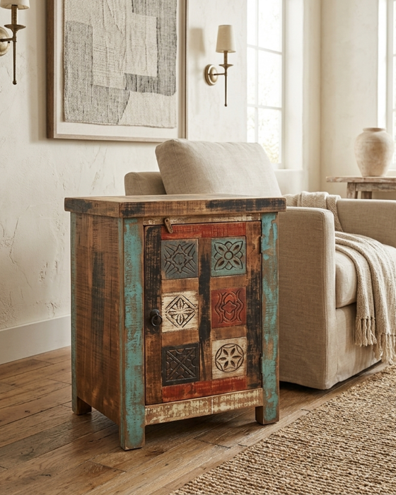 La Boca Carved Bedside Table