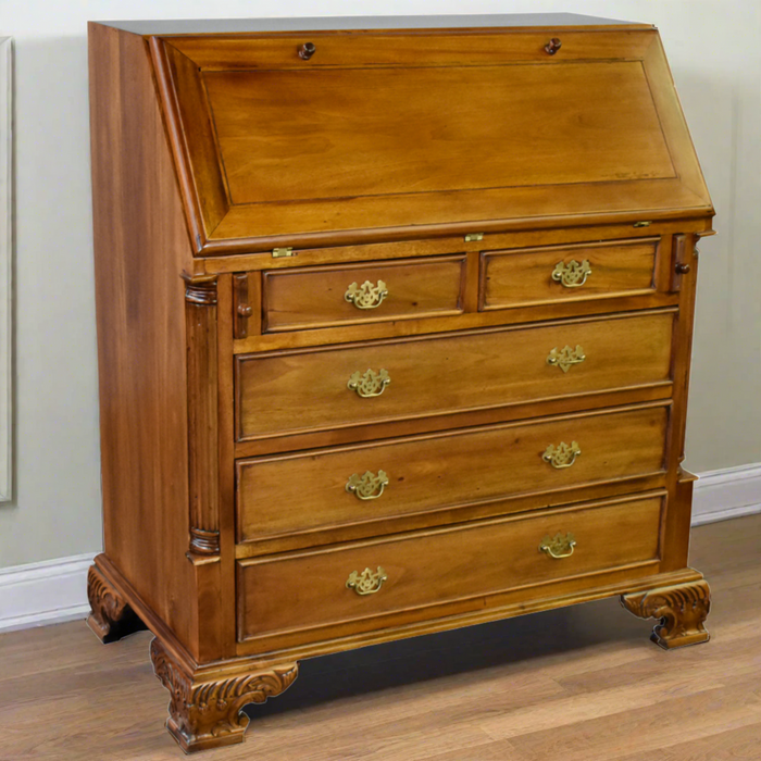 Legacy 5 Drawer Secretary Desk - Light Brown Walnut