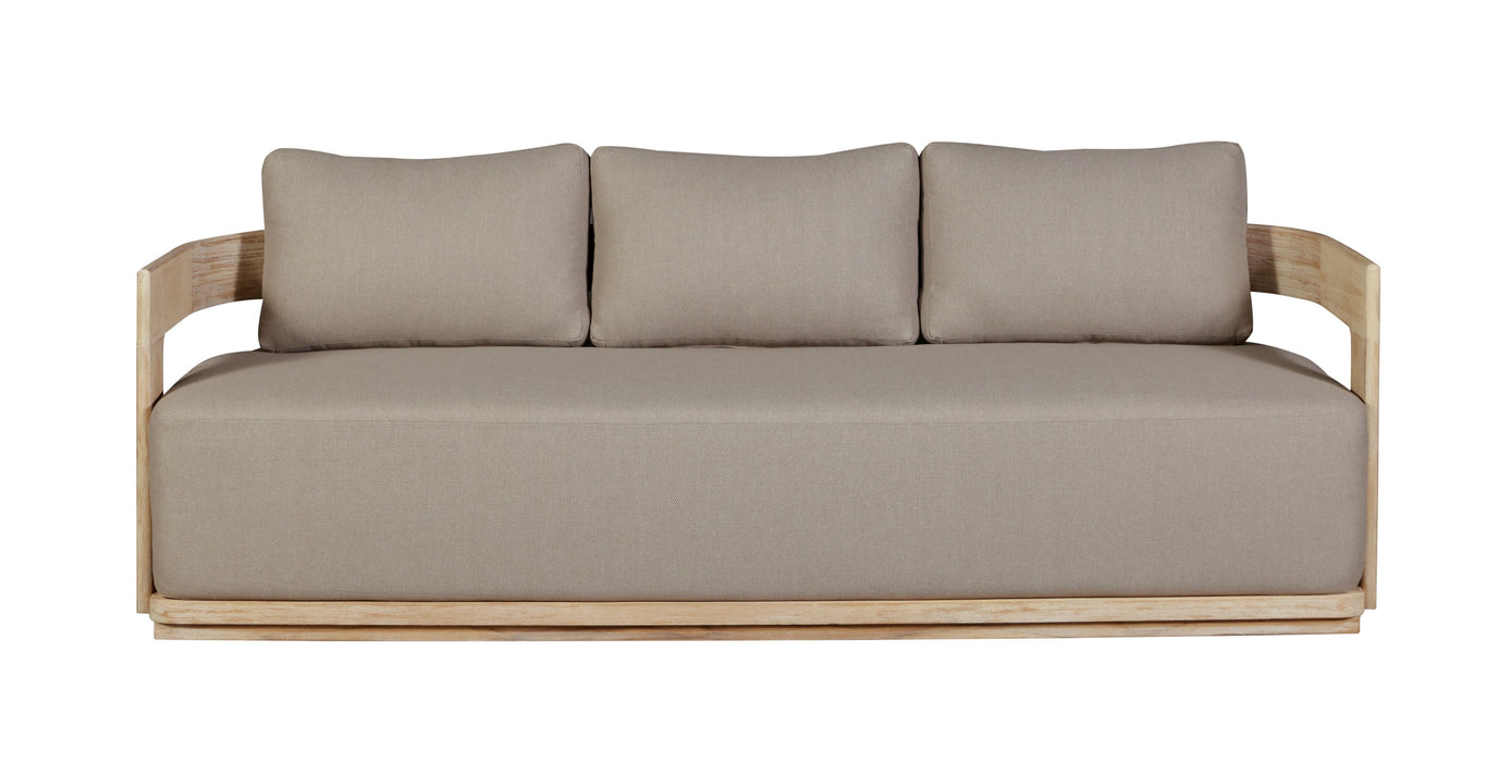 Eclipse Outdoor solid Teak Wood Sofa Set - Gray fabric