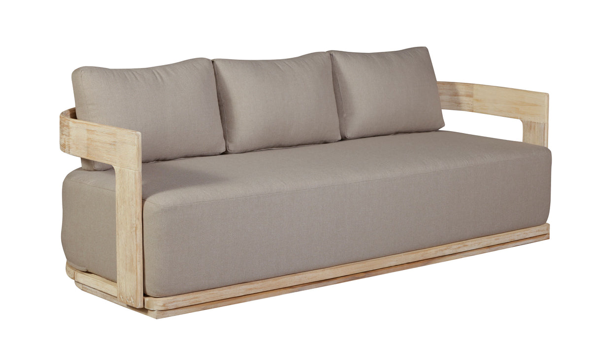Eclipse Outdoor solid Teak Wood Sofa Set - Gray fabric