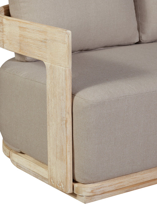 Eclipse Outdoor solid Teak Wood Sofa Set - Gray fabric